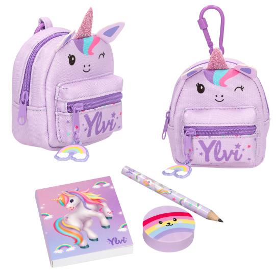 Ylvi Stationary Backpack Keychain - Unicorn