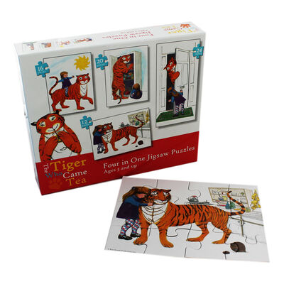 Tiger Comes To Tea Puzzle 4 In 1 - 12,16, 20 & 24 Piece Jigsaw Puzzles