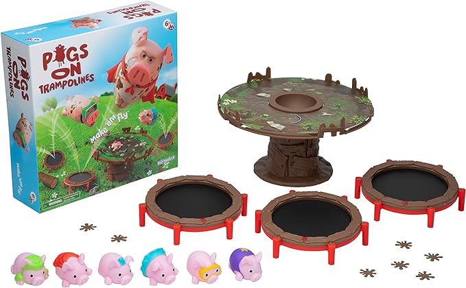 Pigs on Trampolines Action Game