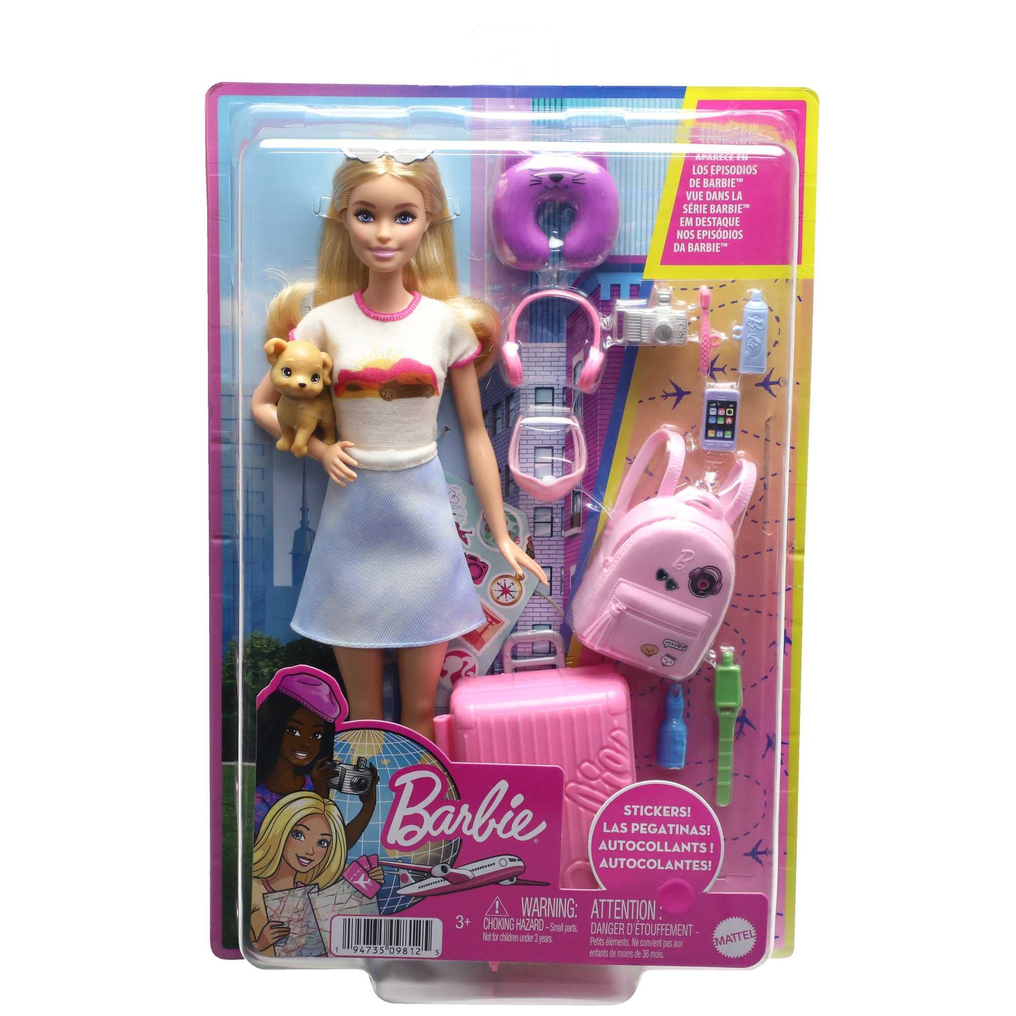 Barbie Travel Doll with Puppy & Accessories