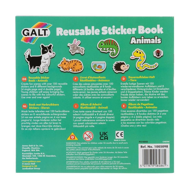 Galt Animal Reusable Sticker Book