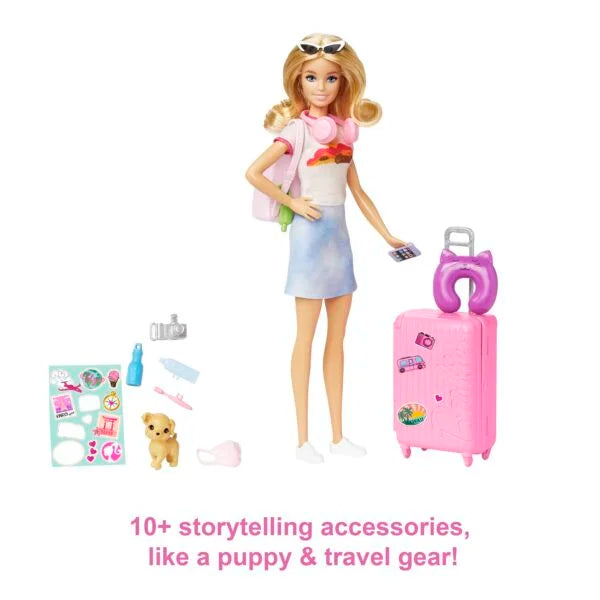 Barbie Travel Doll with Puppy Accessories