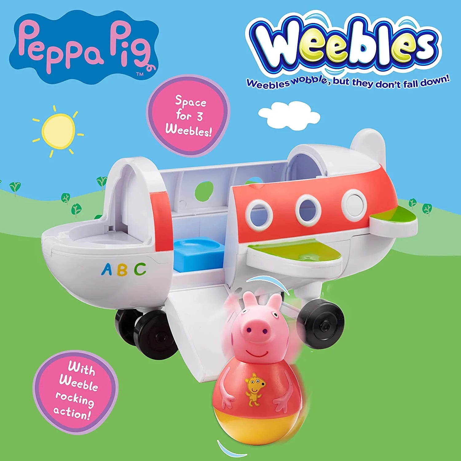 Peppa Weebles Push Along Wobbily Plane