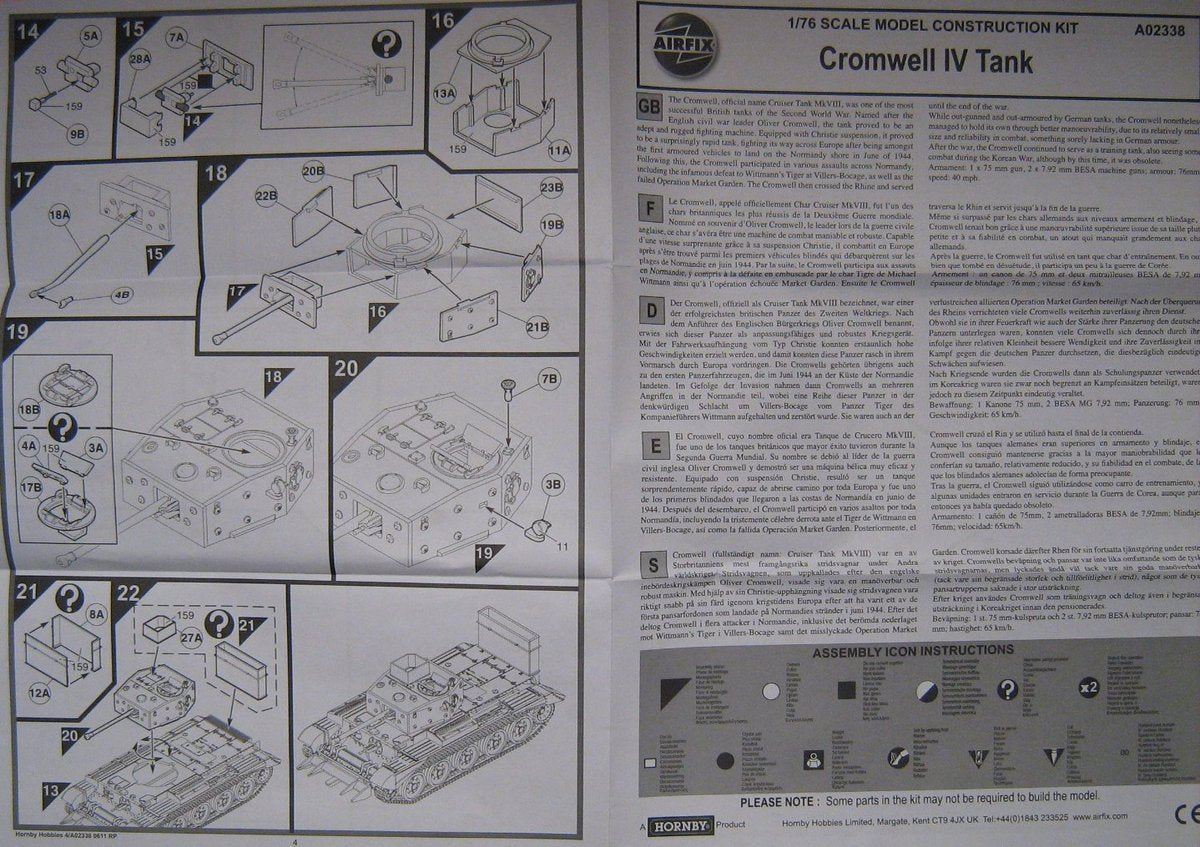 Airfix Cromwell IV 1:76 Scale Tank