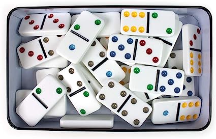 Double 6 Dominoes in a Tin