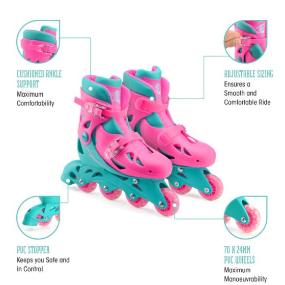 Xootz Quad Inline Pink 13-3 (32-35)