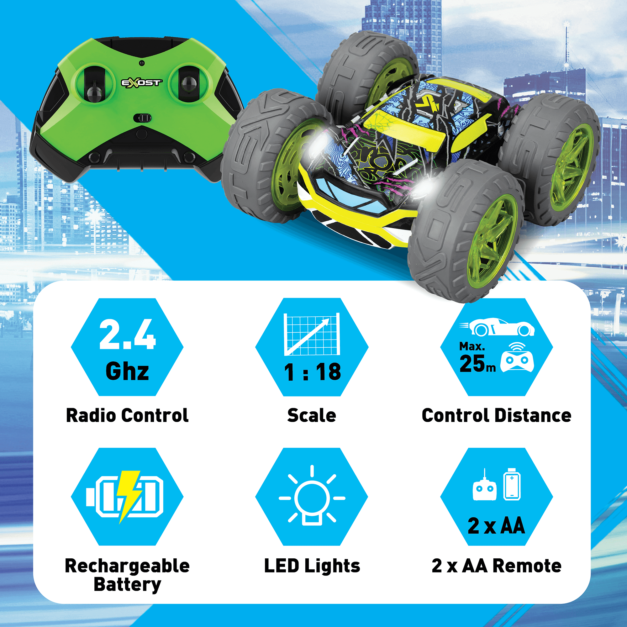 Exost Radio Controlled 360 Cross Flash Flip Racer