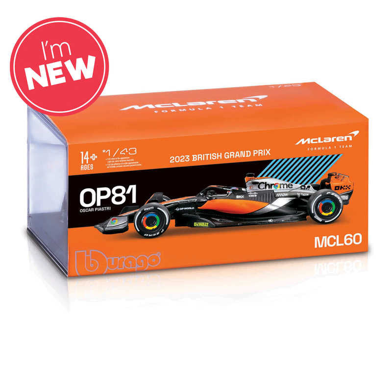 Bburago 1:43 McLaren F1 Team MCL60 Piastri in Plastic Display Case