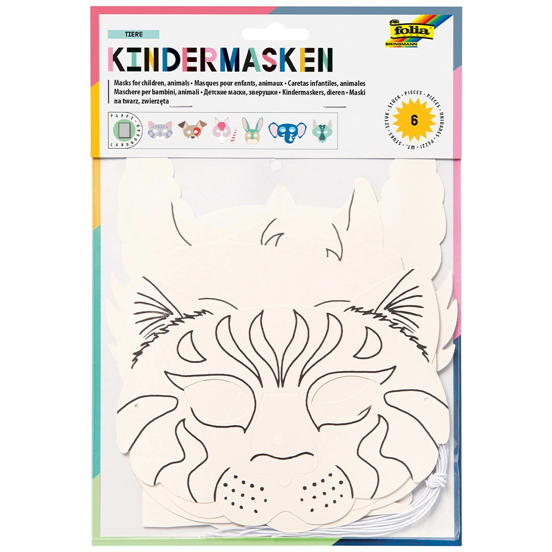 Paint your own Animal Masks 6 Piece Set