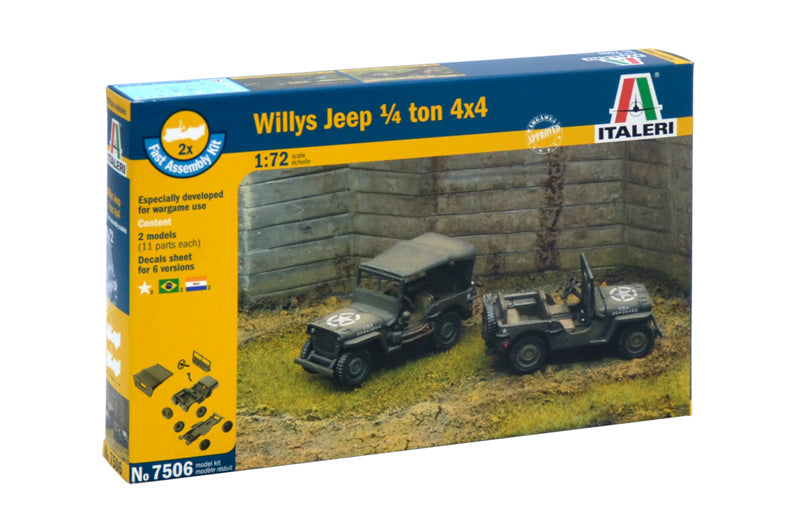 Italeri Willys Jeep Quarter Ton 4x4 1:72 Scale