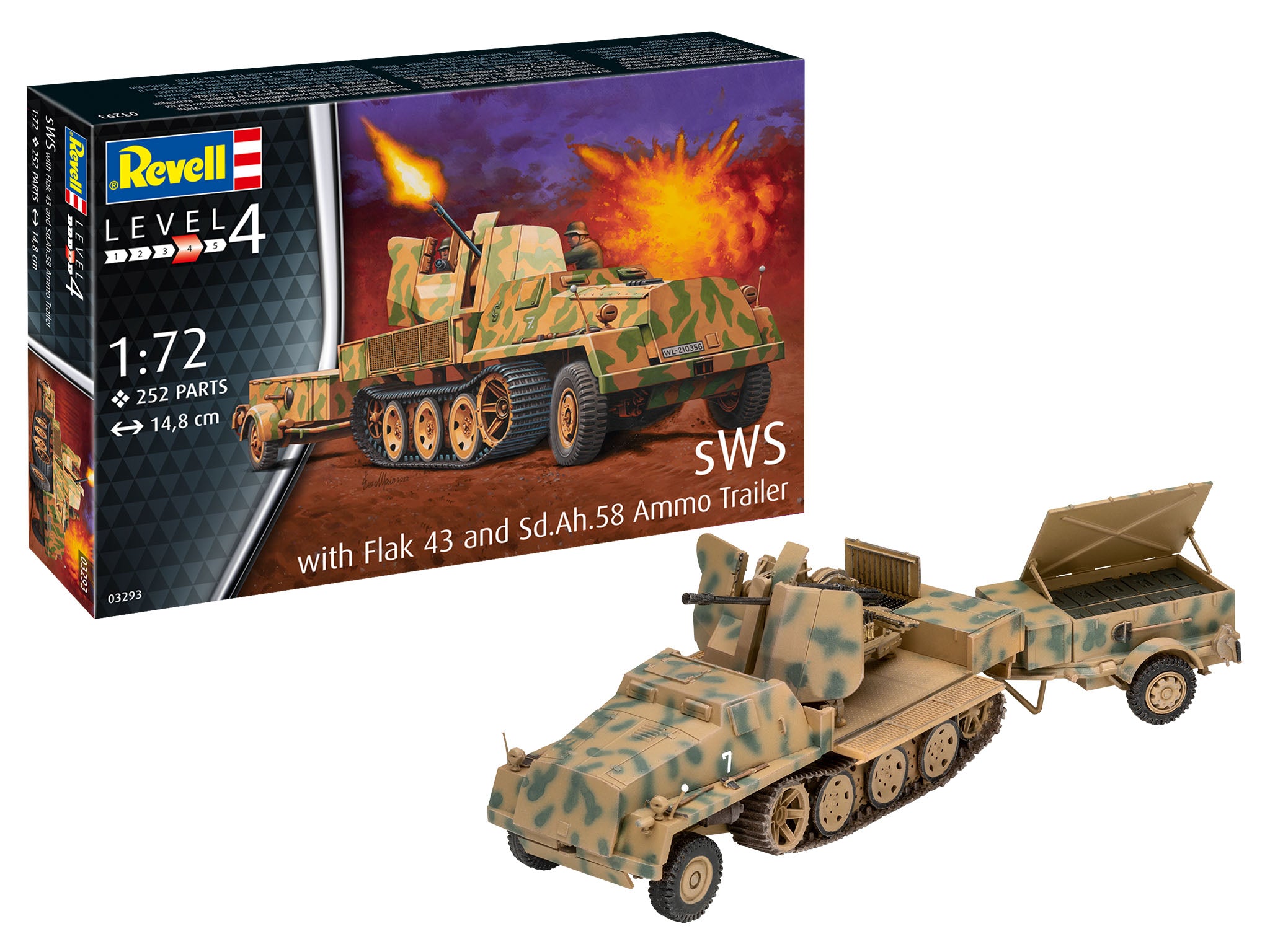 sWS with Flak43 and Sd.Ah58 Am 1:72 Scale Kit