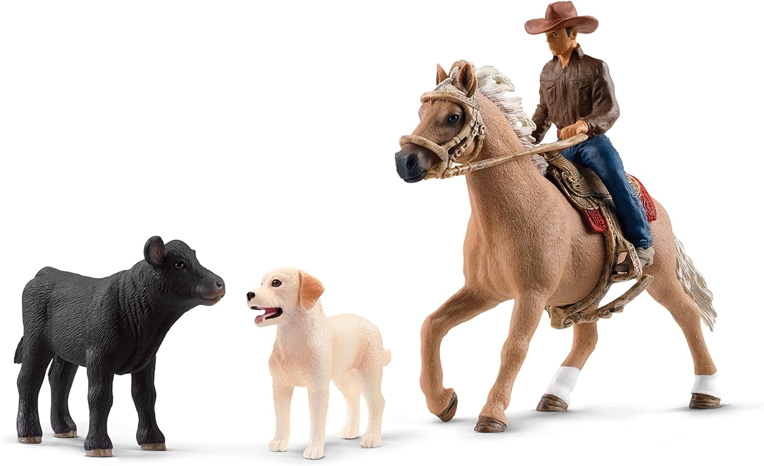 Schleich Western Riding Set with Calf & Dog