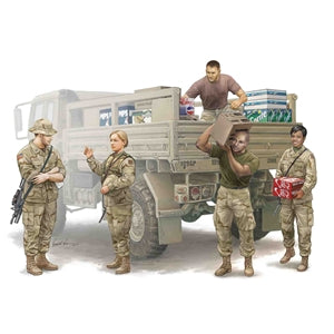 Modern US Soldiers Logistics Supply Team 1:35 Scale Model Kit