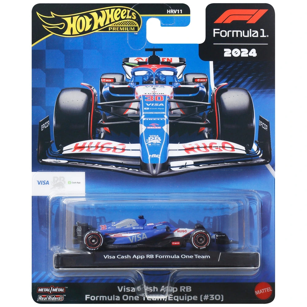 Hot Wheels Premium 2024 Formula 1 Diecast Cars Visa Cash App RB F1 Team (No. 30) 1:64 Scale