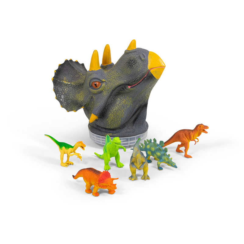 Dino Head Triceratops Tub of Dinosaurs