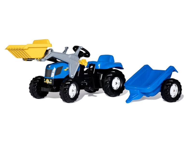 Rolly New Holland Kid T7040 with Loader & Trailer