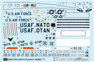 USAF E-3G Sentry AEW&C Minicraft 1:144 Scale Model