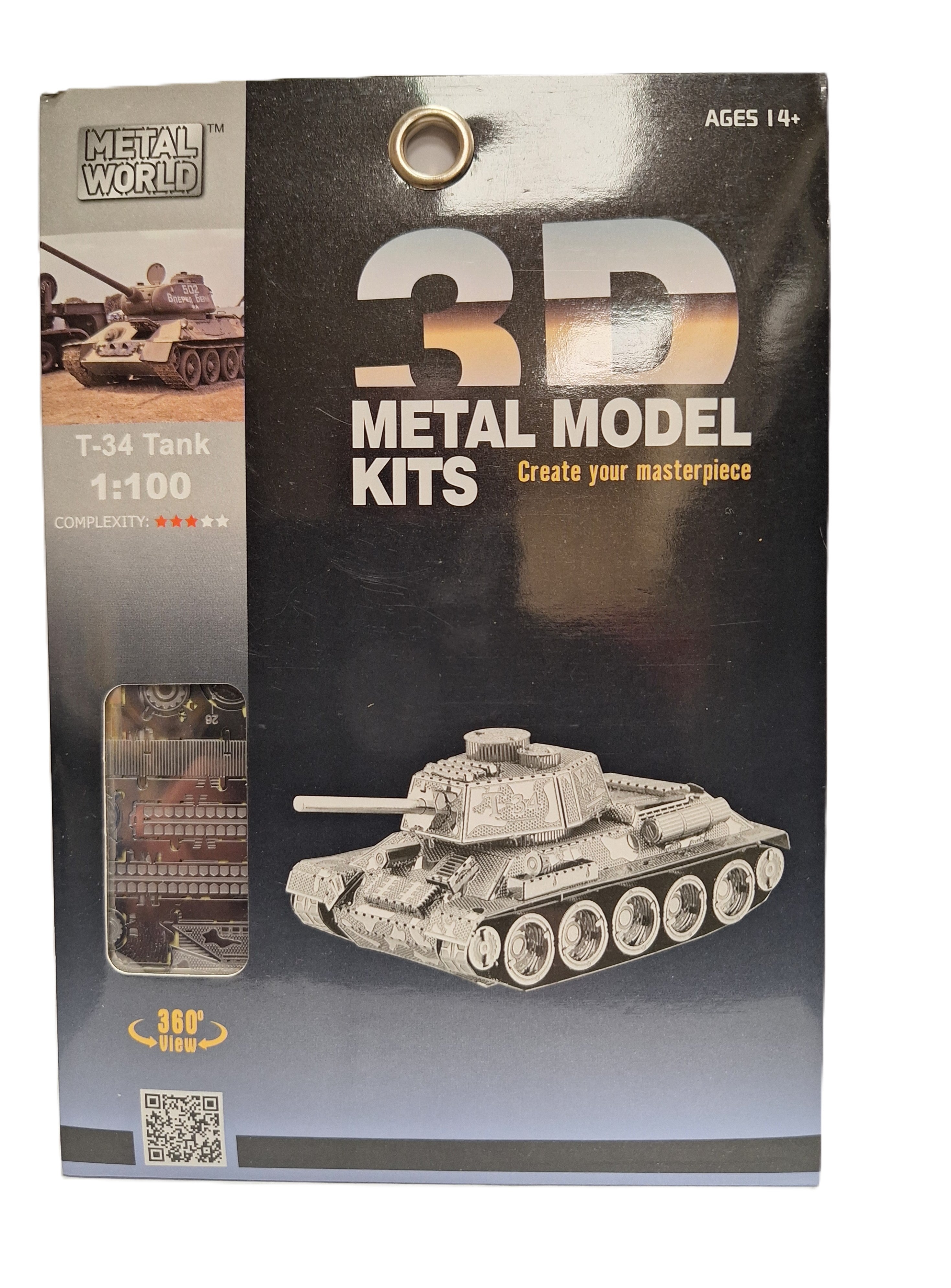 Metal World T-34 Tank 1:100 3D Metal Kit