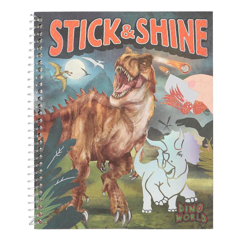 Dino World Colouring Book Stick & Shine