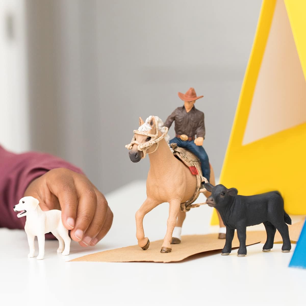 Schleich Western Riding Set with Calf & Dog