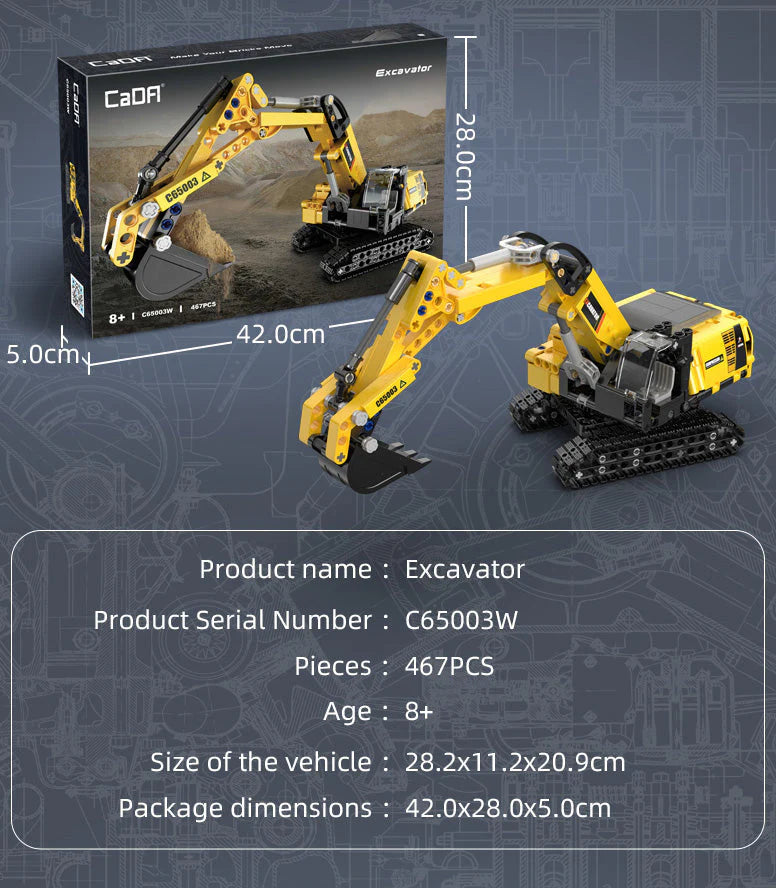 Cada Excavator 467 Piece Construction Set