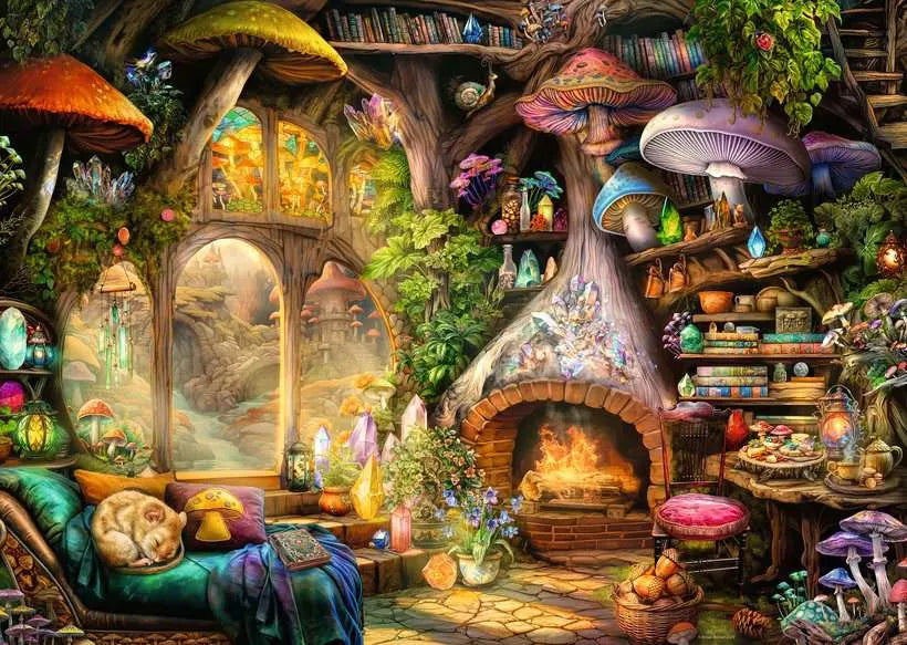 Mushroom Cottage 1000 Piece Jigsaw Puzzle