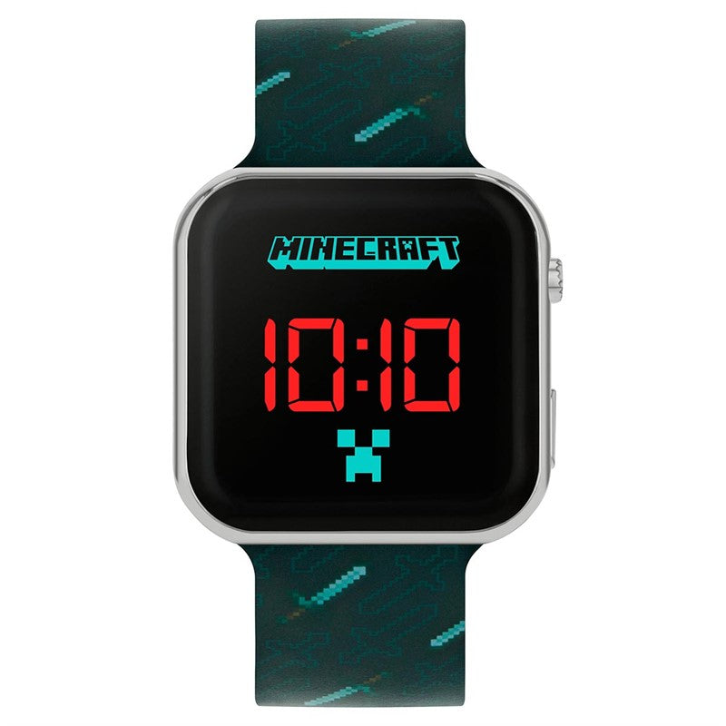 Minecraft Black Strap LED Watch