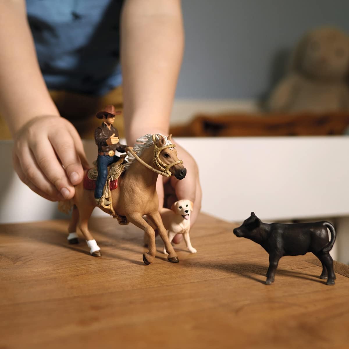 Schleich Western Riding Set with Calf & Dog