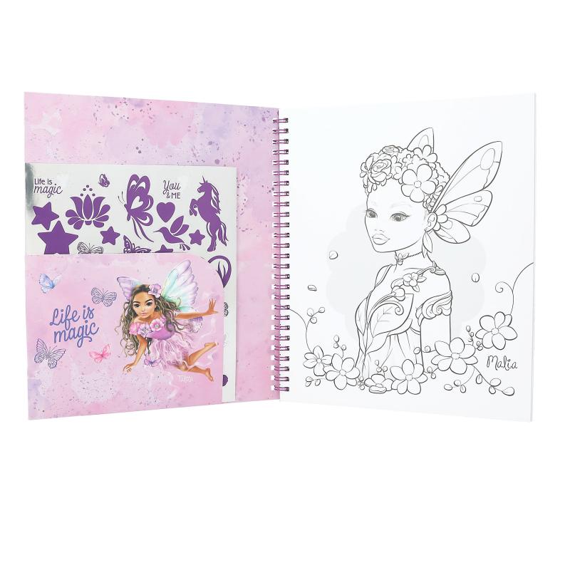 TOPModel Colouring Book with Sequins Fairy Love