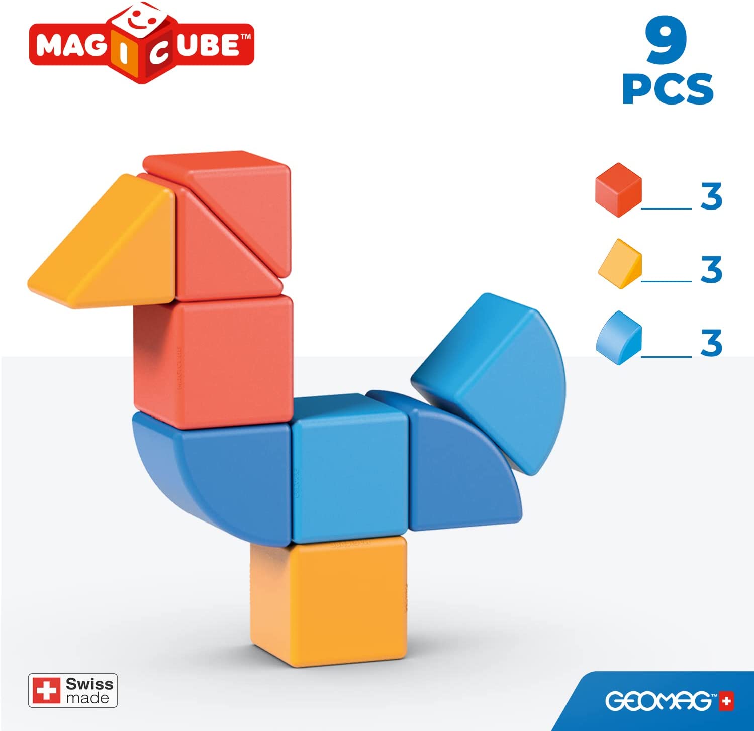 Geomag MagiCube 3 Shapes Animals 9 Piece Set