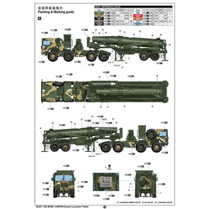 US M1001 w/ M790 Erector Launcher Trailer 1:35 Scale Model Kit