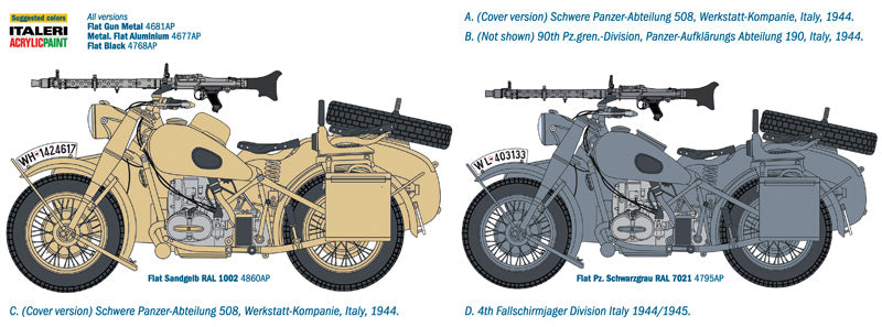 Italeri BMW R75 Bike & Sidecar WW2 1:9 Scale