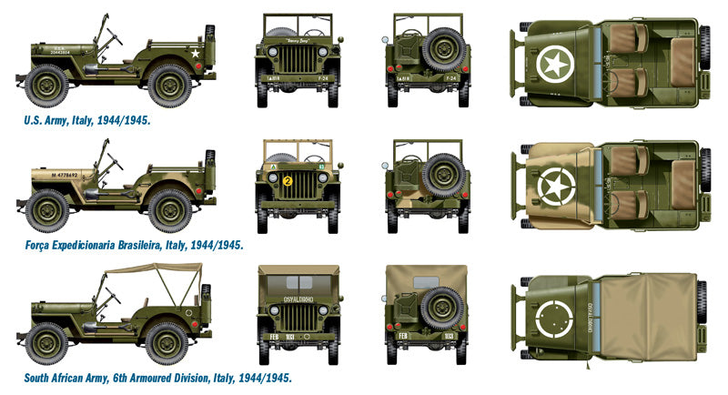 Italeri Willys Jeep Quarter Ton 4x4 1:72 Scale