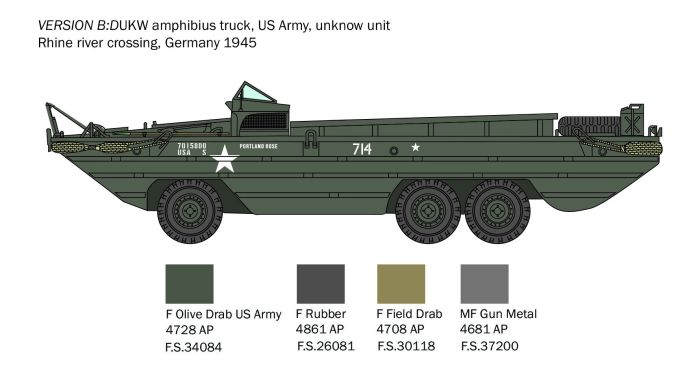 Italeri DUKW 2.5 Ton Amphibious Vehicle 1:35 Kit