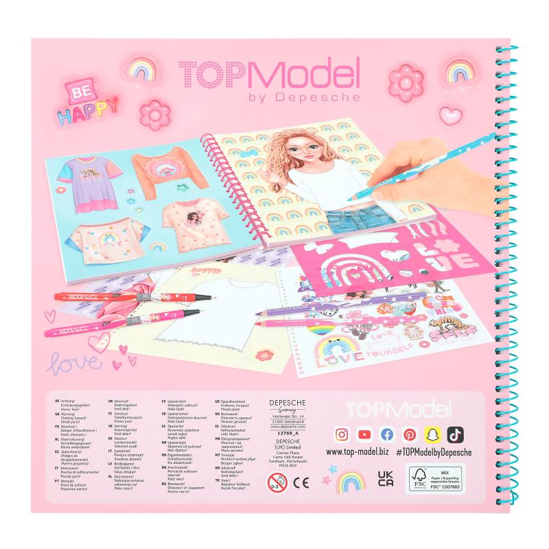 TOPModel T-Shirt Designer Colouring Book