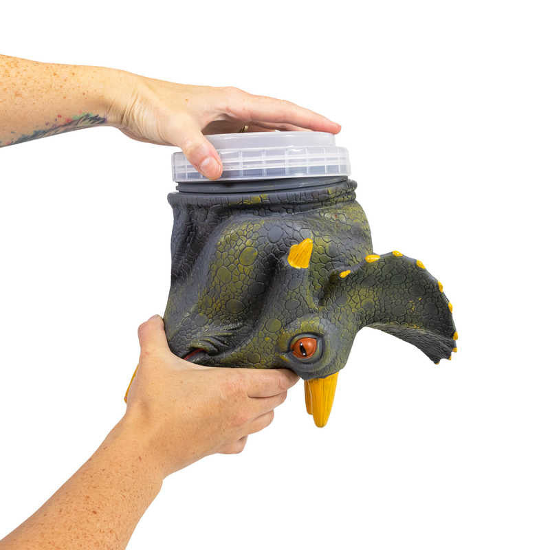 Dino Head Triceratops Tub of Dinosaurs