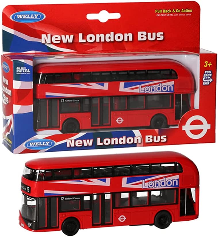 London Bus 1:72 Scale Die Cast Model Pull Back & Go Action