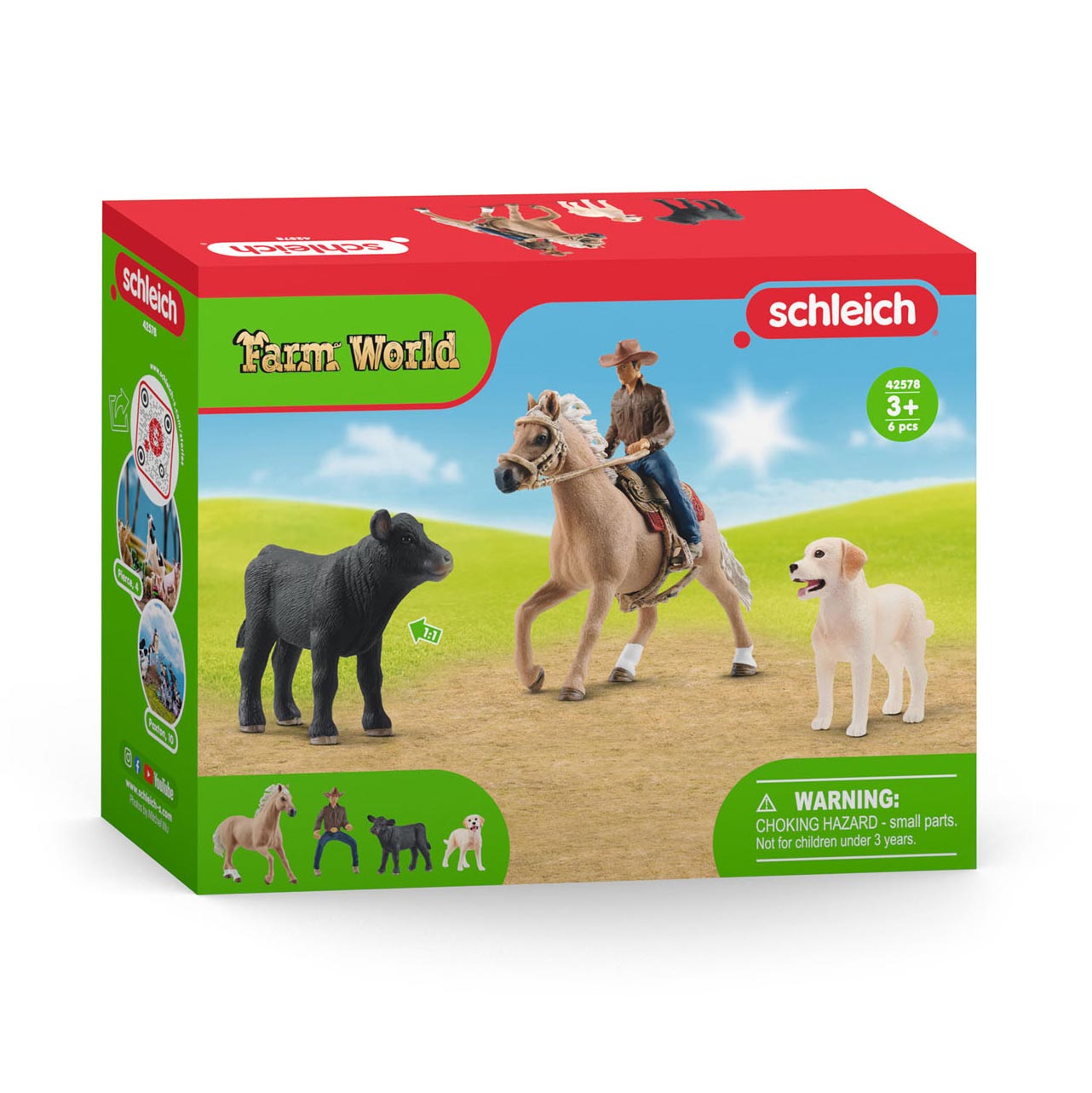 Schleich Western Riding Set with Calf & Dog