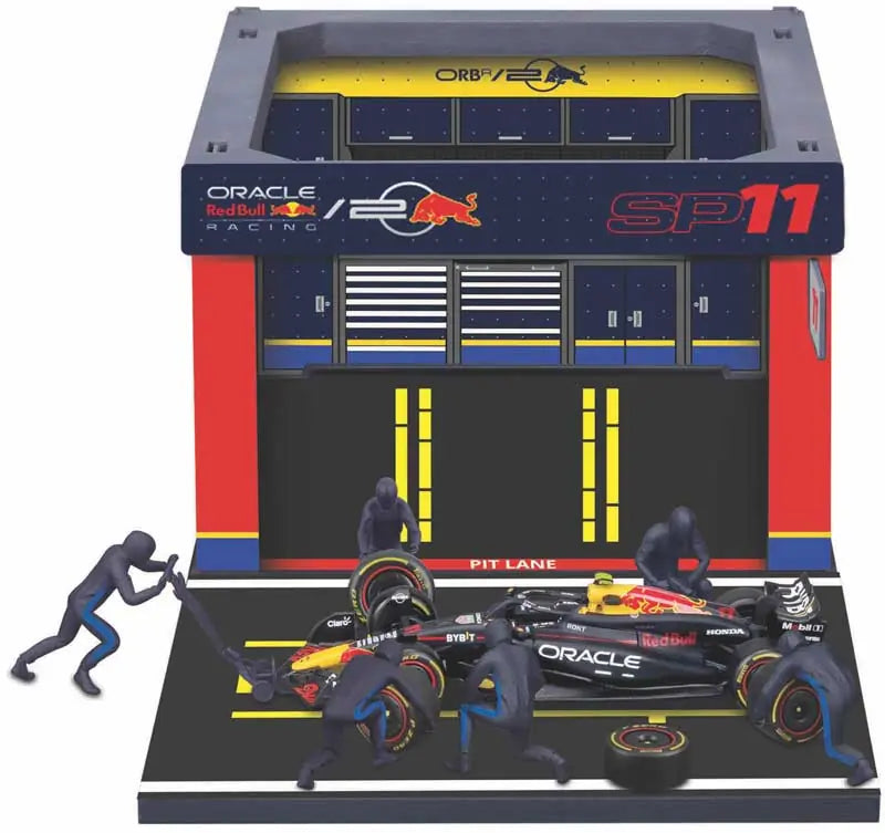 Bburago F1 Red Bull Racing RB20 2024 & Pitt Pass Diorama - Perez
