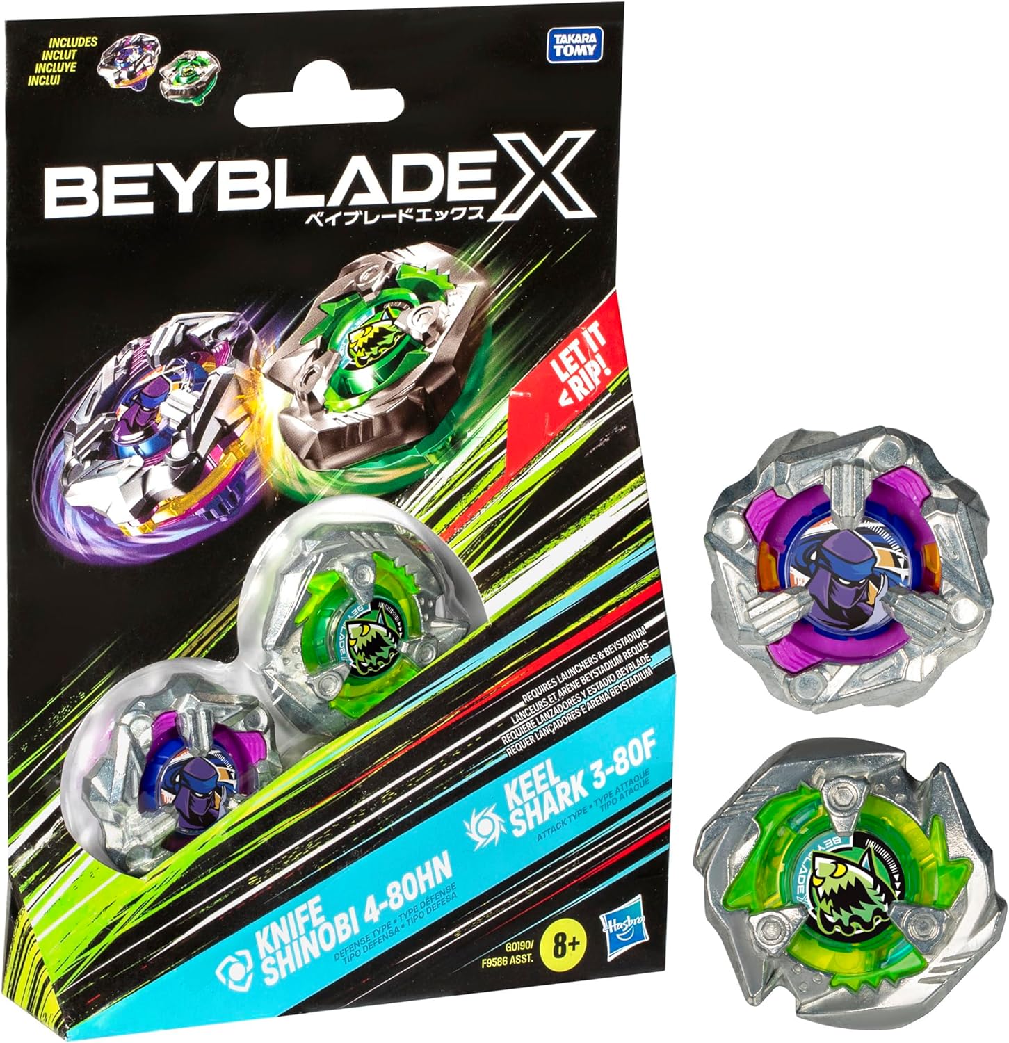 Beyblade X Knife Shinobi & Keel Shark Dual Pack