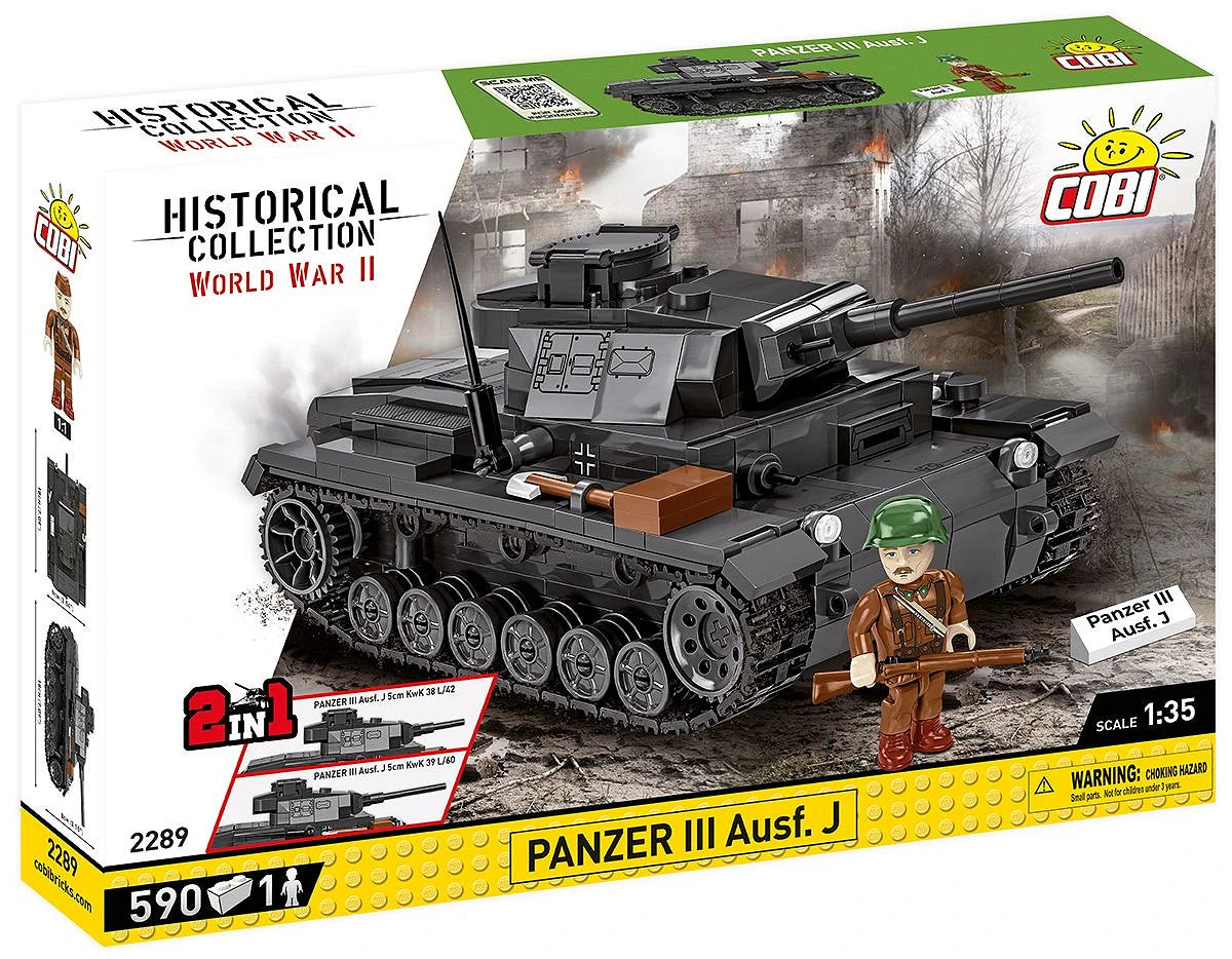 Cobi 2289 Panzer III Ausf.J 1:35 Scale 590 Piece