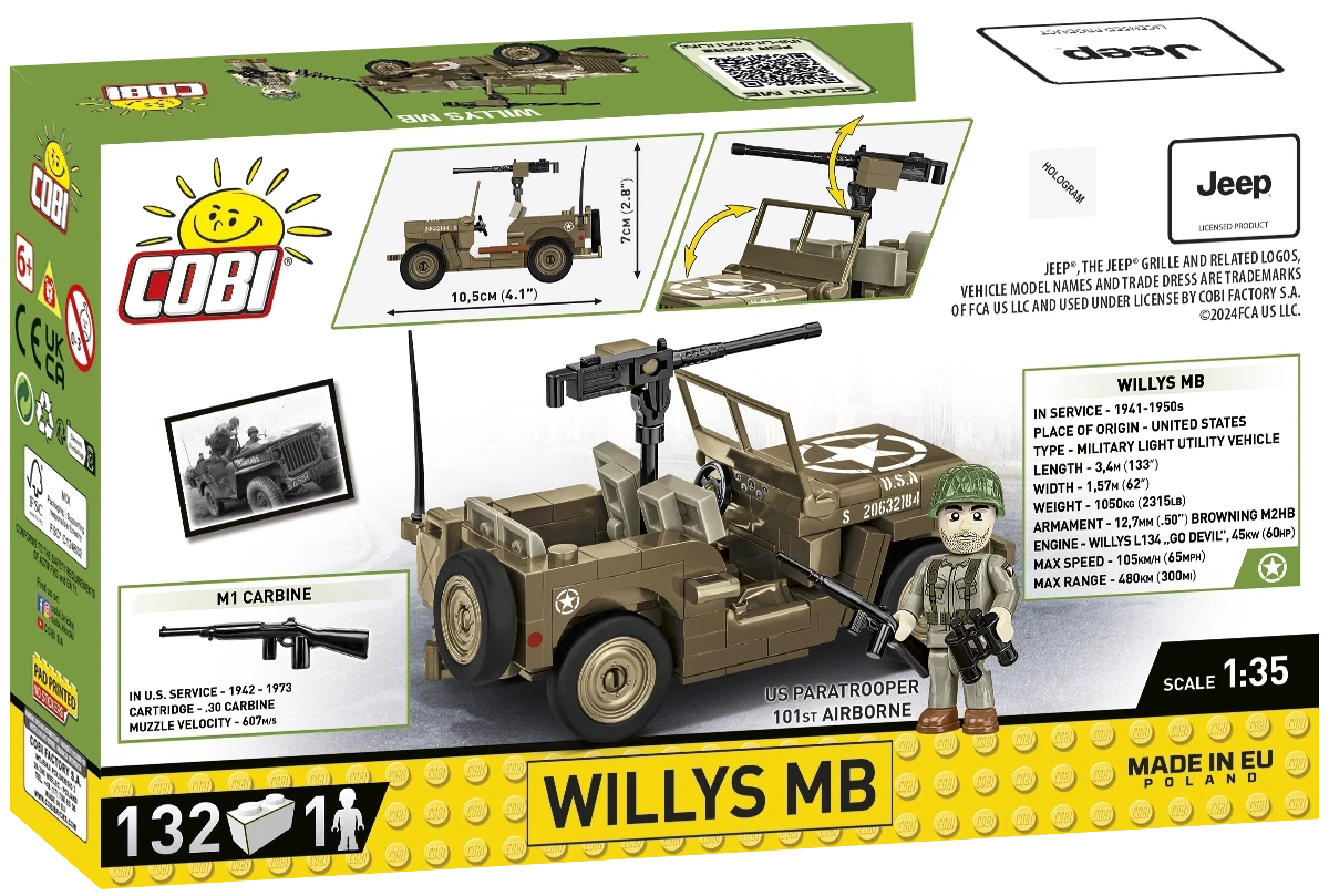 Cobi 3133 Willys MB Jeep 1:35 Scale Set