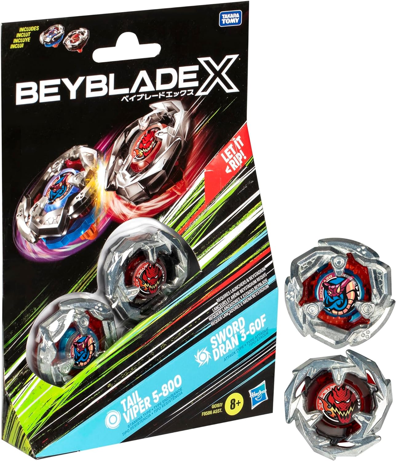 Beyblade X Tail Viper & Sword Dran Dual Pack