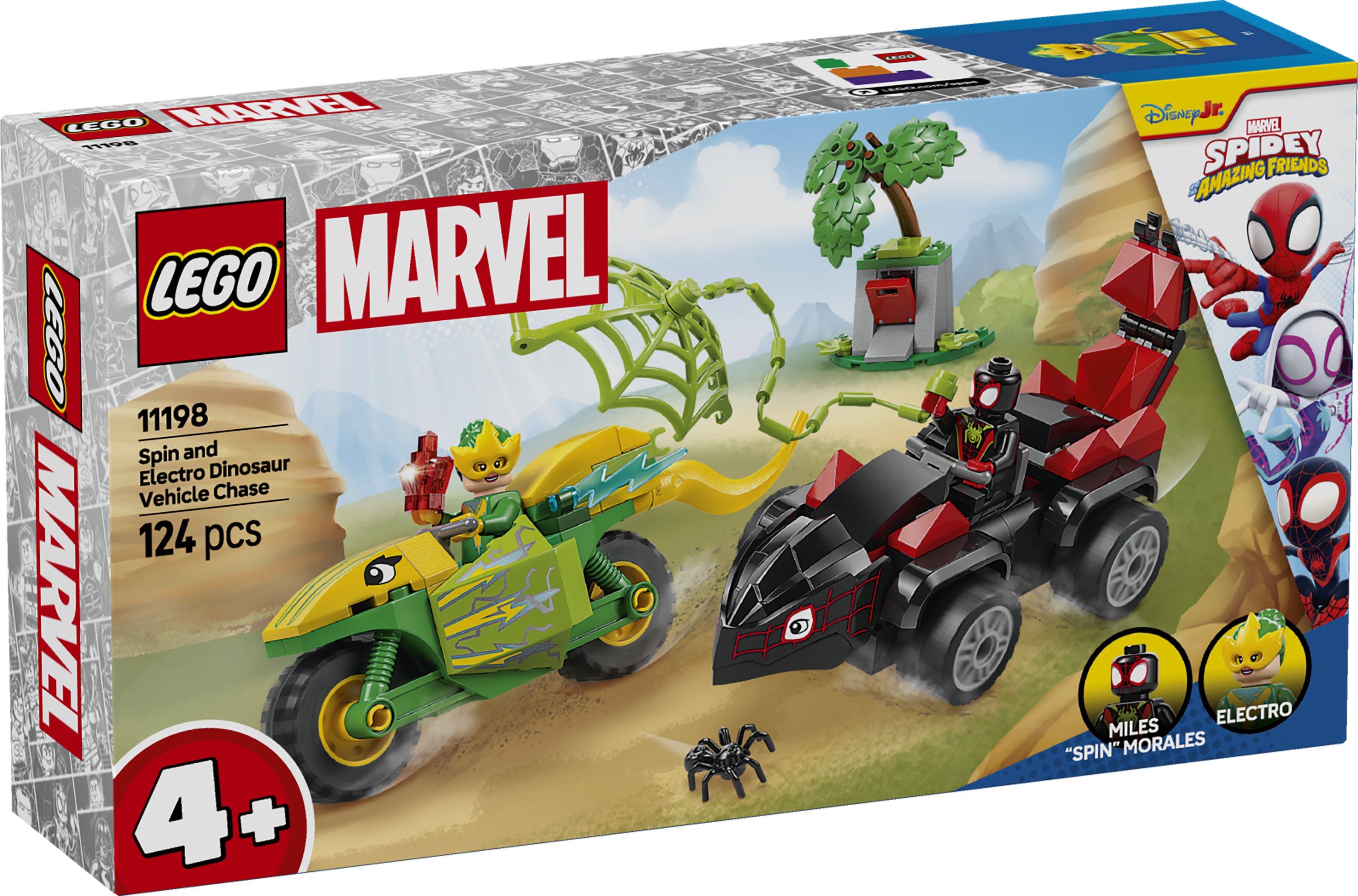 LEGO Marvel 11198 Spin and Electro Dinosaur Vehicle Chase