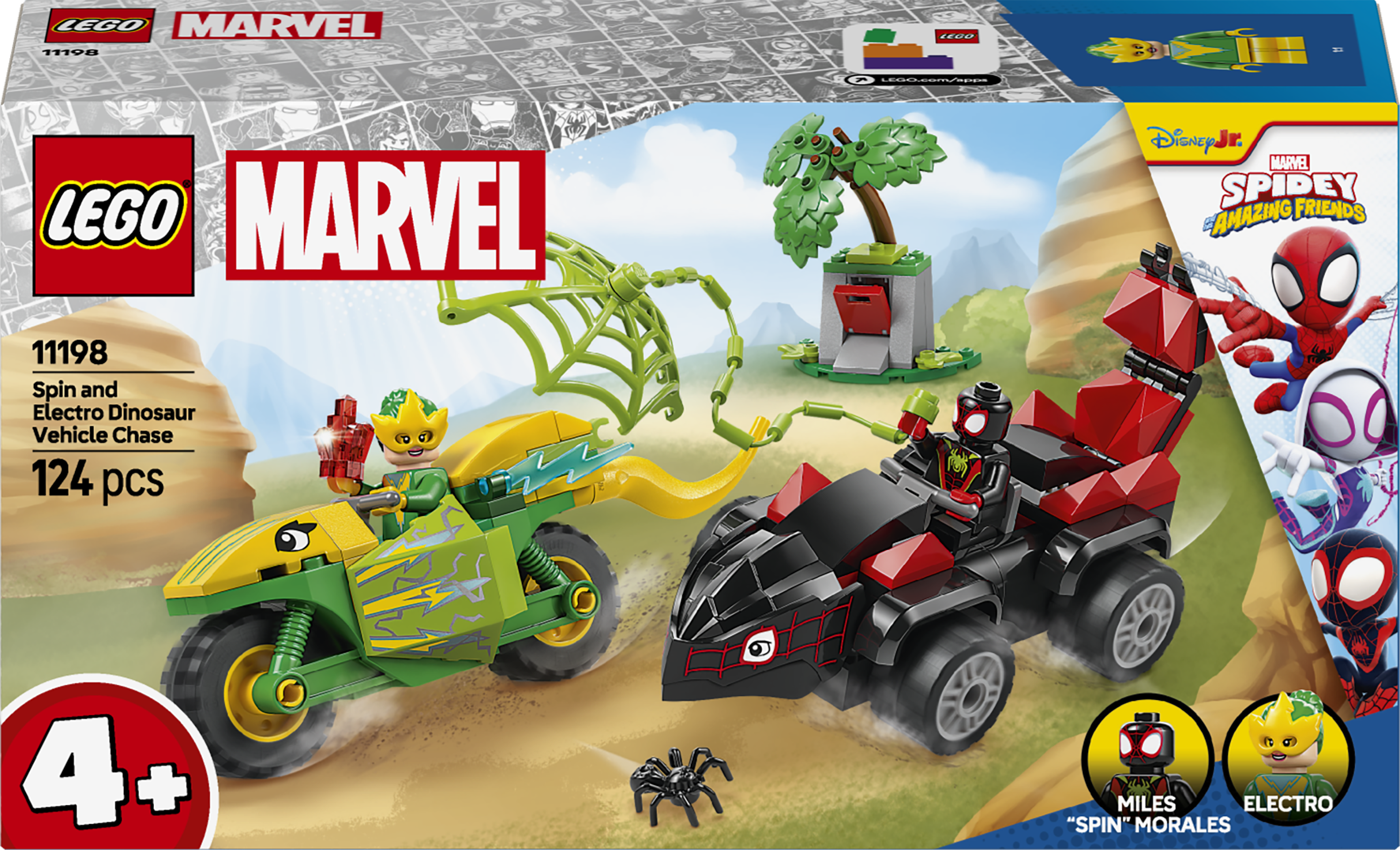 LEGO Marvel 11198 Spin and Electro Dinosaur Vehicle Chase