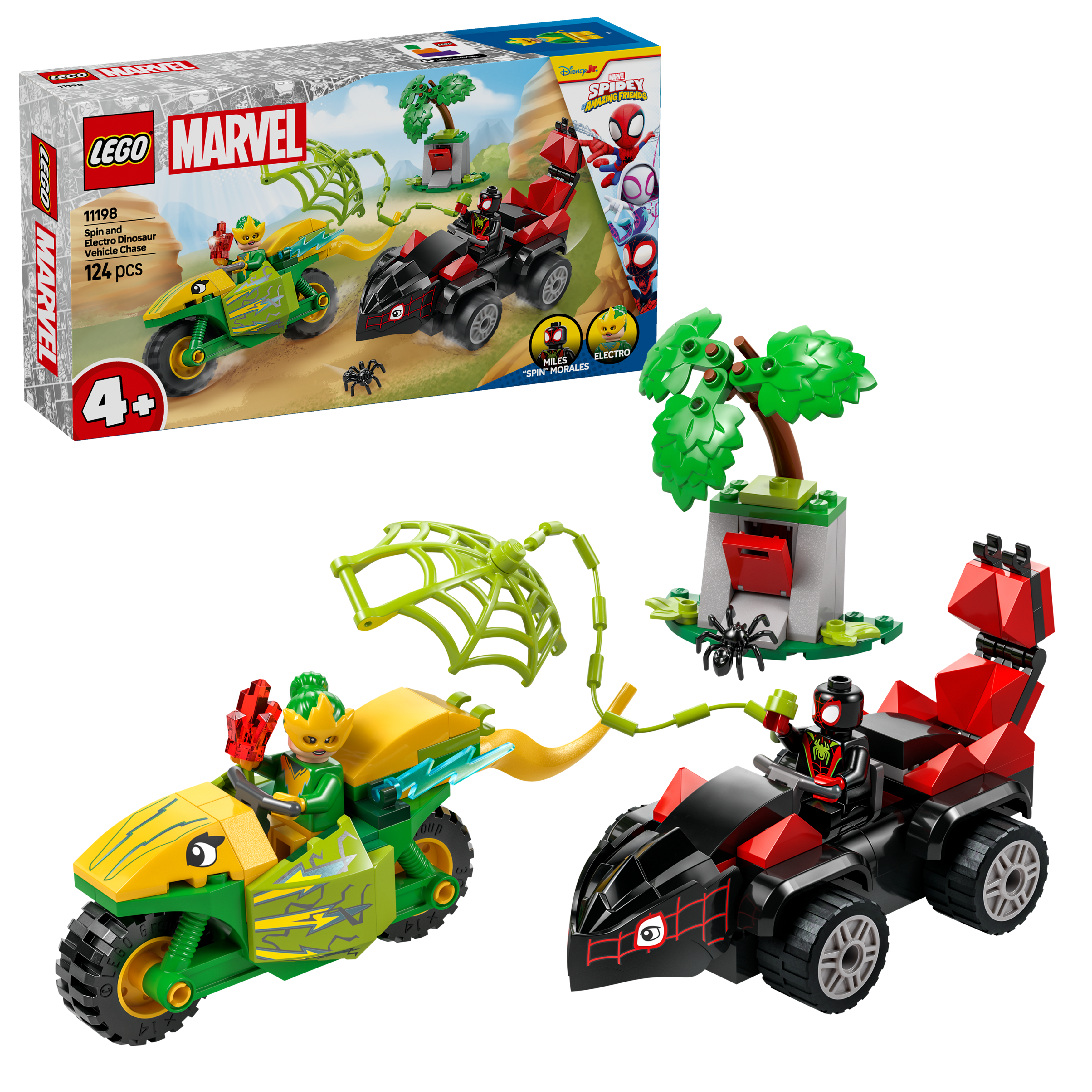 LEGO Marvel 11198 Spin and Electro Dinosaur Vehicle Chase