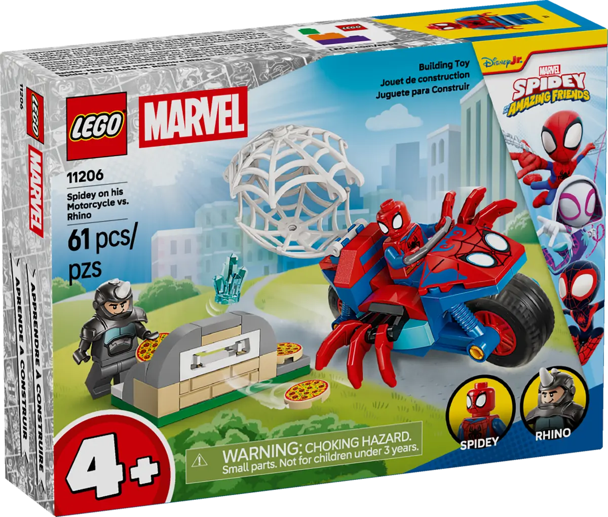 Lego 11206 Spidey on his Motorcycle vs. Rhino