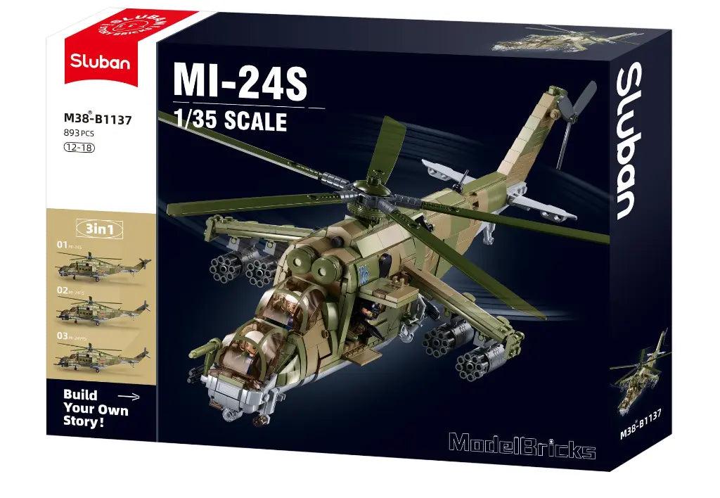 Sluban MI-24S Helicopter Gunship 1:35 Scale Set
