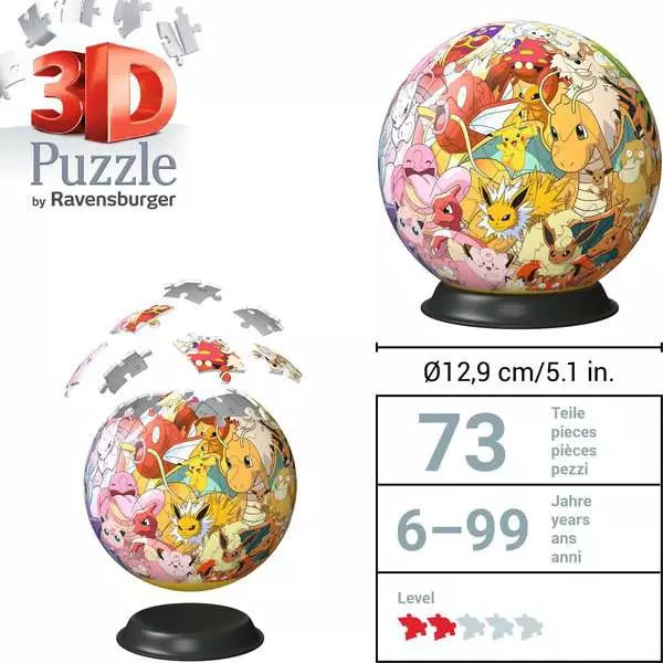 Pokmon 3D 72 Piece Puzzle Ball