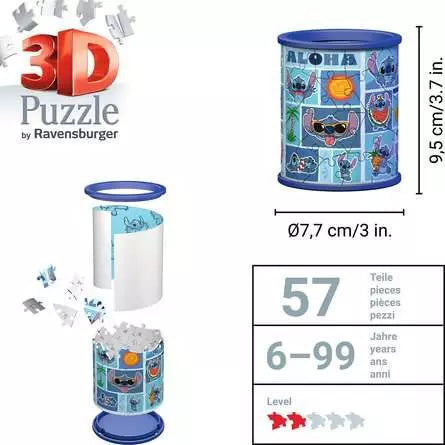 Ravensburger Disney Stitch 3D Pencil Holder 54 Piece Jigsaw Puzzle